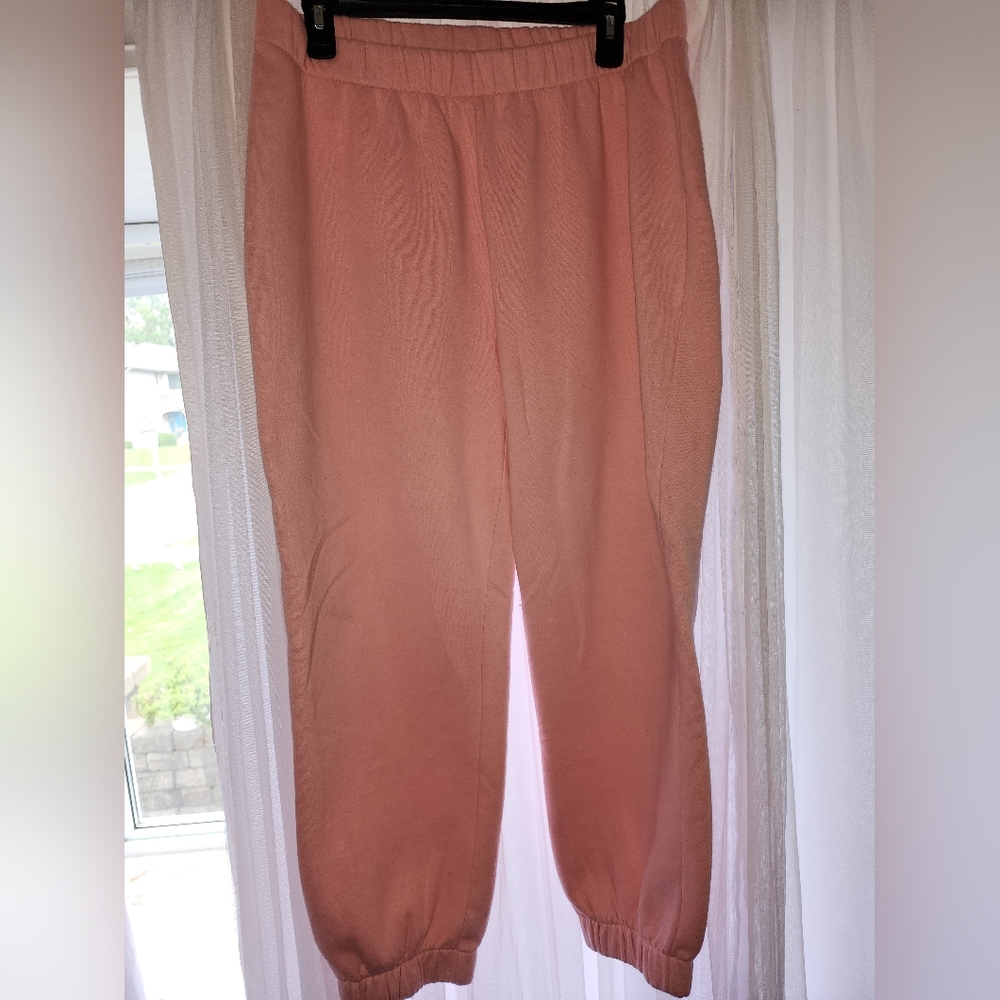 Abound, Women's,  Light Pink,  Heavy Weight Cinched Bottom Sweatpants, Size XL
